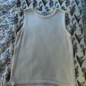 Vantage Sleeveless Knit Tank Top - White